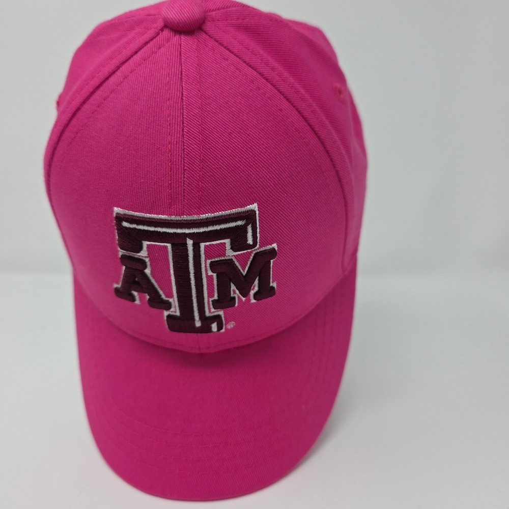 Adidas Texas A&M Aggies Hat Youth Girls Pink Cotton Adjustable Cap NCAA Logo